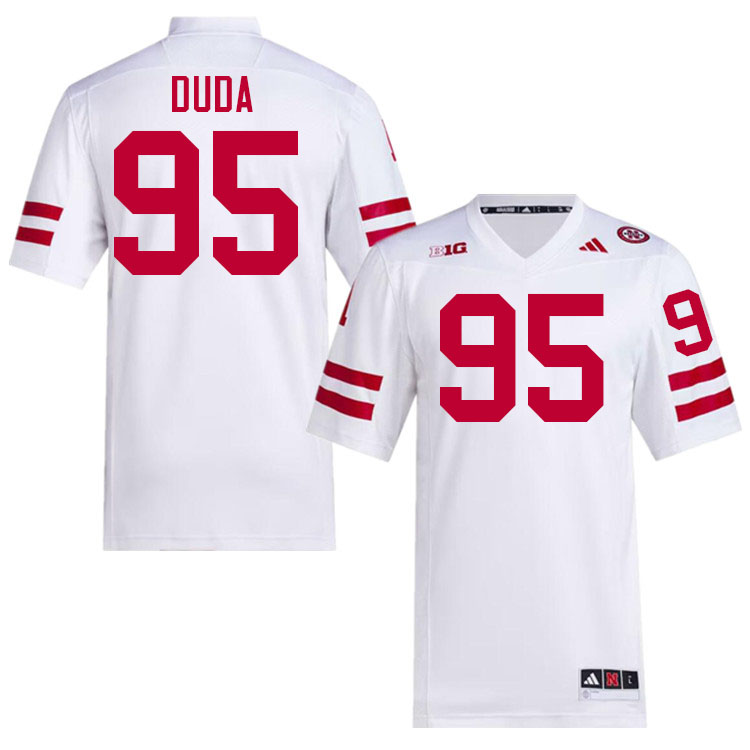 Men #95 Ethan Duda Nebraska Cornhuskers College Football Jerseys Stitched Sale-White